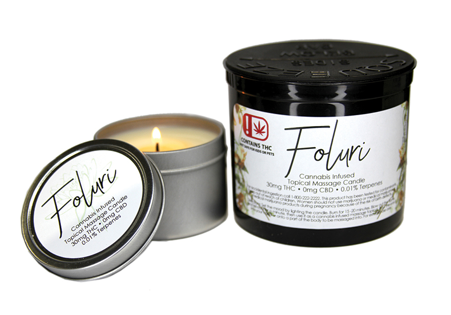 Foluri Topical Cannabis Infused Massage Candle - Edibles Magazine Editors Pick Featured Review Oklahoma