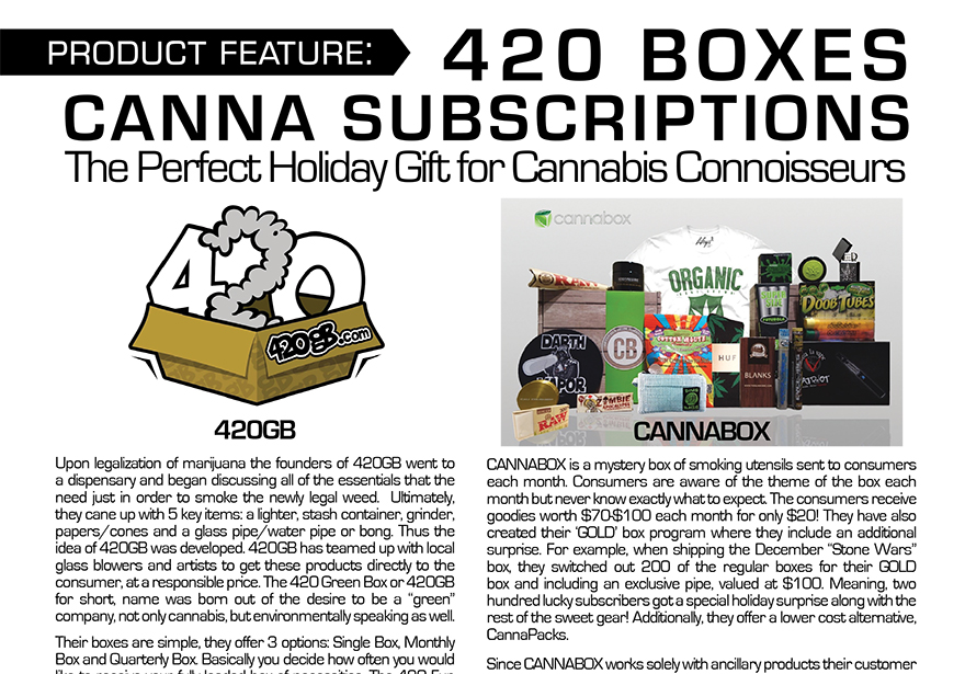 PRODUCT FEATURE: 420 CANNA SUBSCRIPTION BOXES - The Perfect Holiday Gift for Cannabis Connoisseurs