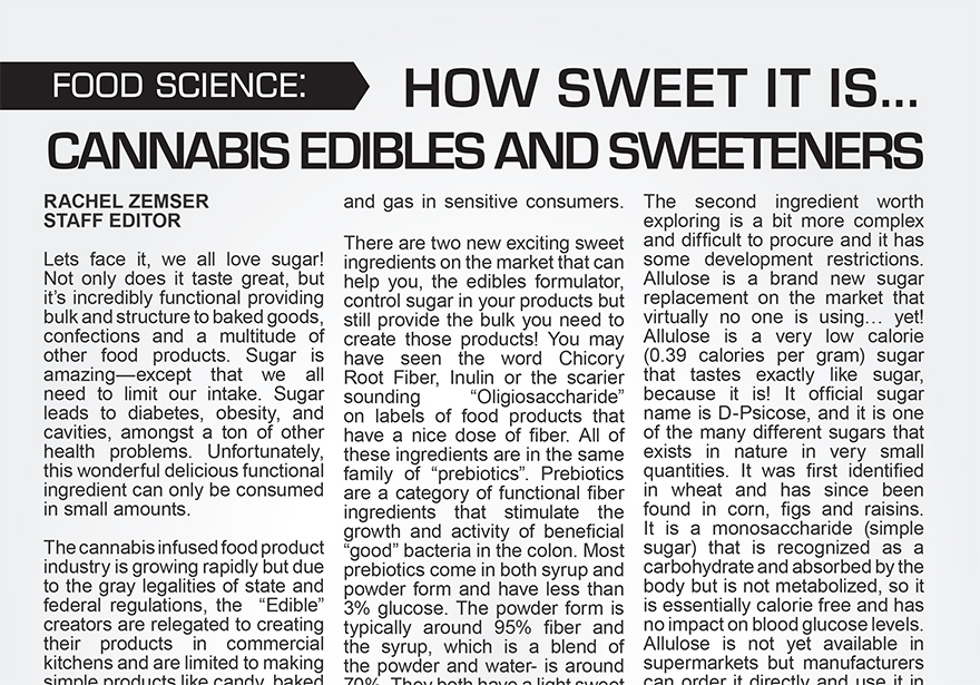cannabis and artificial sweeteners