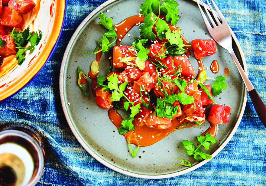 Edible's Magazine Recipe Sesame Watermelon Poke