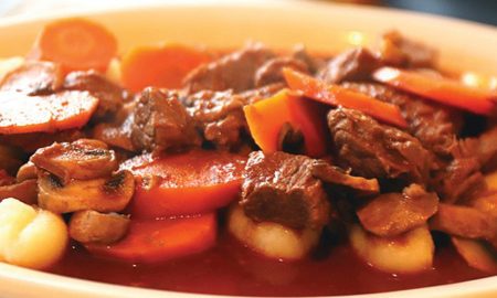 Pot Stocks and Stocked Pots - Cowboy Beef Stew with Mushrooms and Carrots