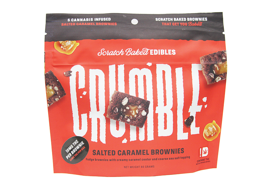 Crumble Salted Caramel Brownie - Stash House - Edibles Magazine Editors Pick Featured Review Oklahoma