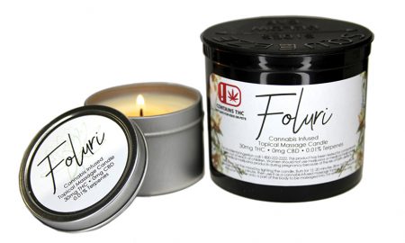 Foluri Topical Cannabis Infused Massage Candle - Edibles Magazine Editors Pick Featured Review Oklahoma